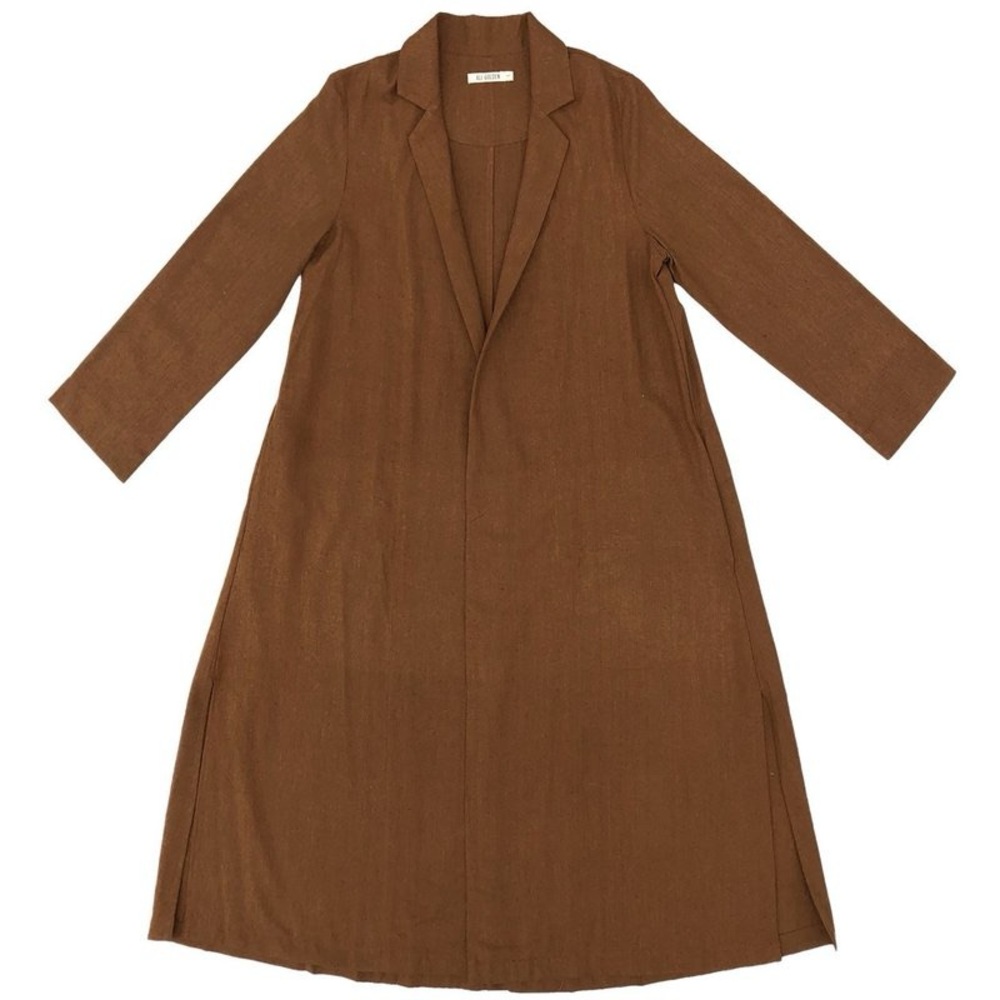 Ali Golden Notch duster raw silk jacket Copper
